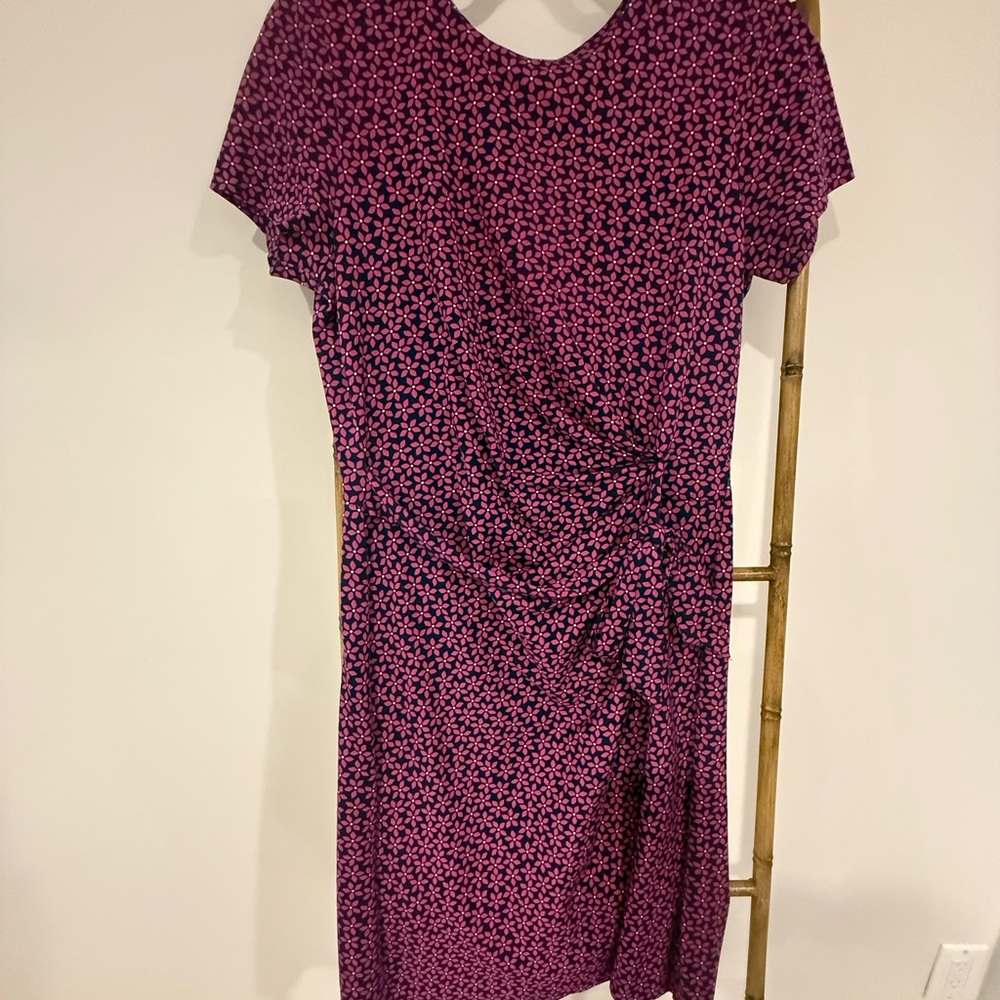 Diane Von Furstenberg Red Ruched Flutter Sleeve Midi Dress